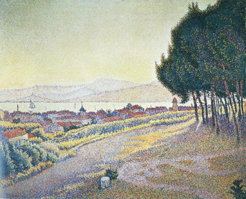 Paul Signac town at sunset saint tropez oil painting picture